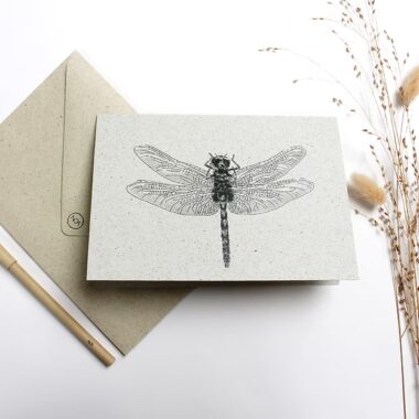 Graspapier Doppelkarte Libelle
