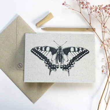 Graspapier Doppelkarte Monarchfalter