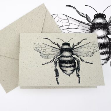 Graspapier Doppelkarte Wildbiene