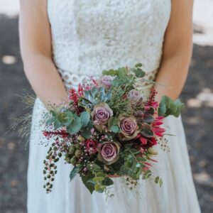 Brautstrauss Eukalyptus zart, pastell, lila