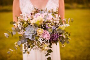 Brautstrauss gross zarte Farben, Eukalyptus mint rosa boho