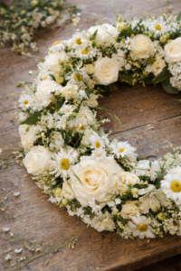 Blumen zum Trost Trauerkranz in Arbeit