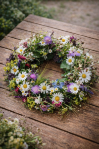 Blumen zum Trost Urnenkranz wiesenhaft bunt für Gartenfreund